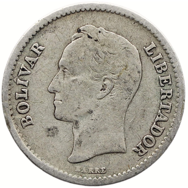 1924 1/4 Bolivar Venezuela Coin Silver Philadelphia Mint