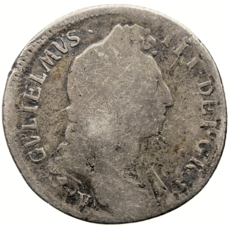 1696 Shilling William III Great Britain Coin Silver York Mint