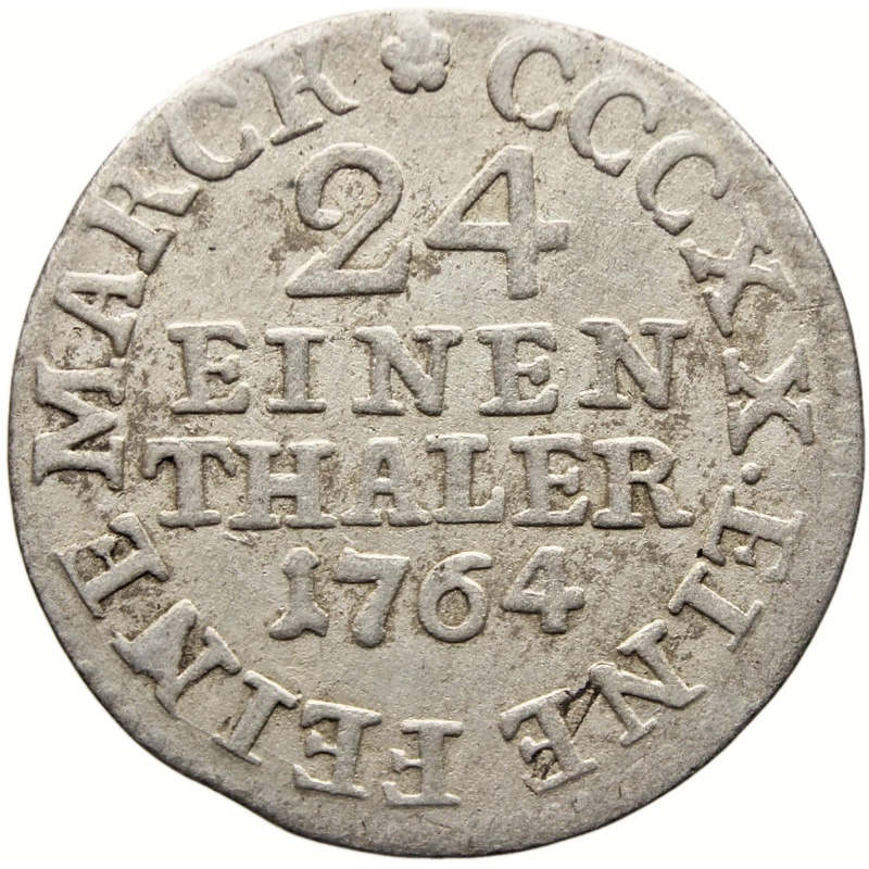 1764 1/24Thaler Saxony-Albertine Germany Coin Friedrich August I Silver
