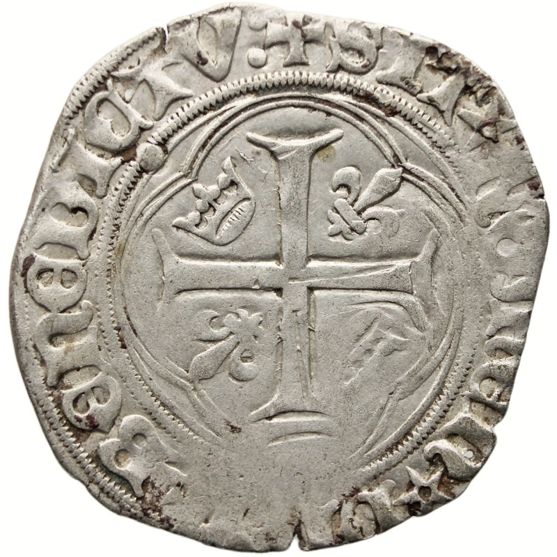 1456 Blanc à la couronne France Coin Charles VII Silver Dijon Mint 4th issue (June 26, 1456)