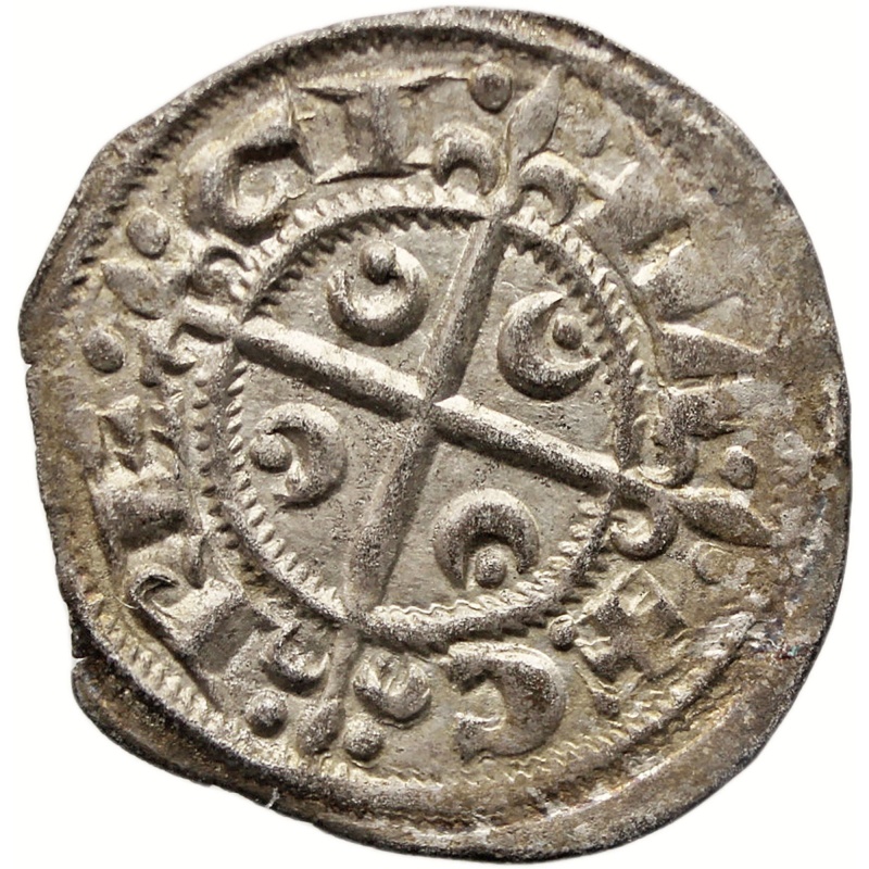 1209-1213 1 Denaro Frederick I and Constance of Aragon Sicily Coin Italy