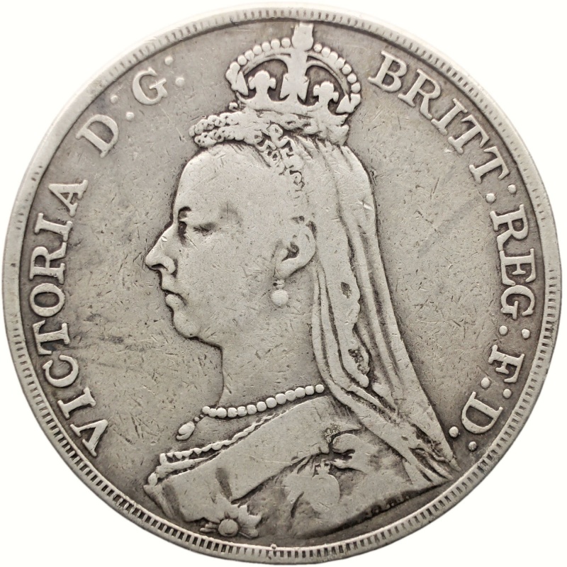 1891 Crown Victoria Coin UK Silver