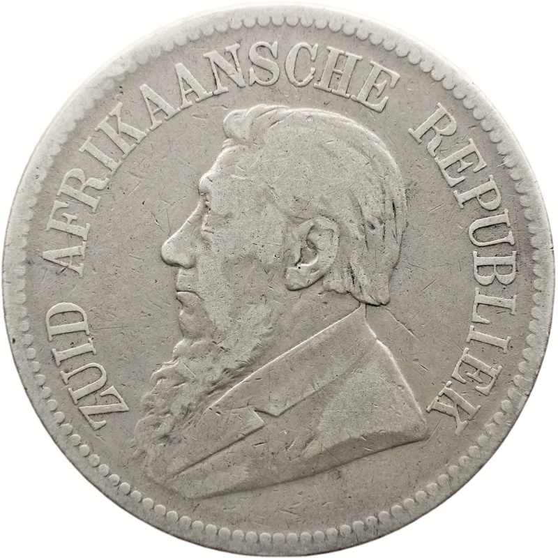 1895 2 and half Shilling South Africa Coin Paul Kruger Silver