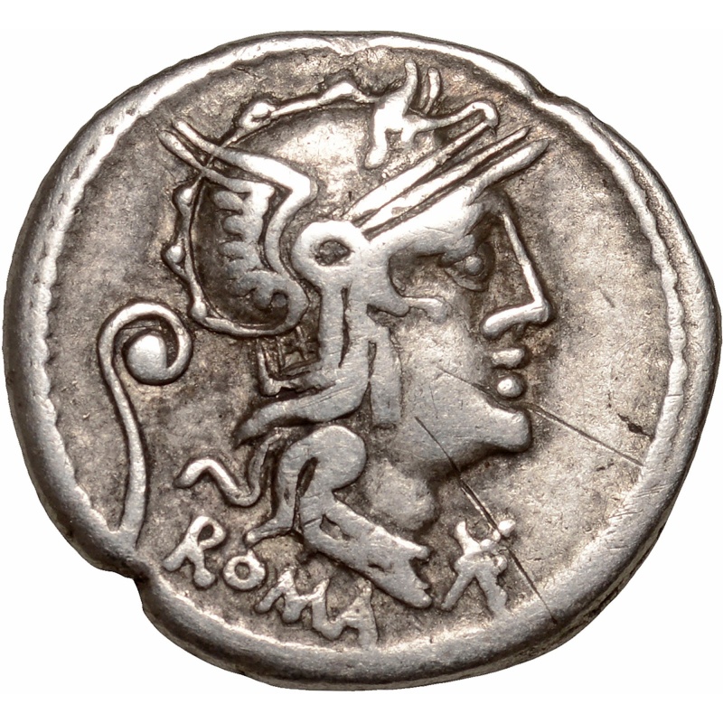 127 BC Roman Republic Coin Servilia Gaius Servilius Vatia Denarius Silver