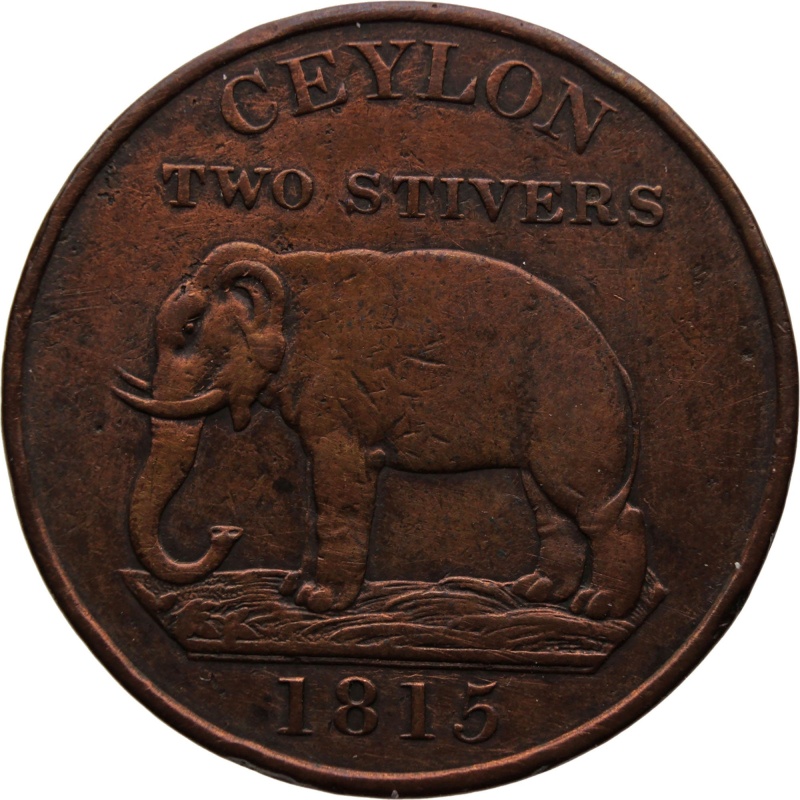 1815 2 Stivers Ceylon Coin George III