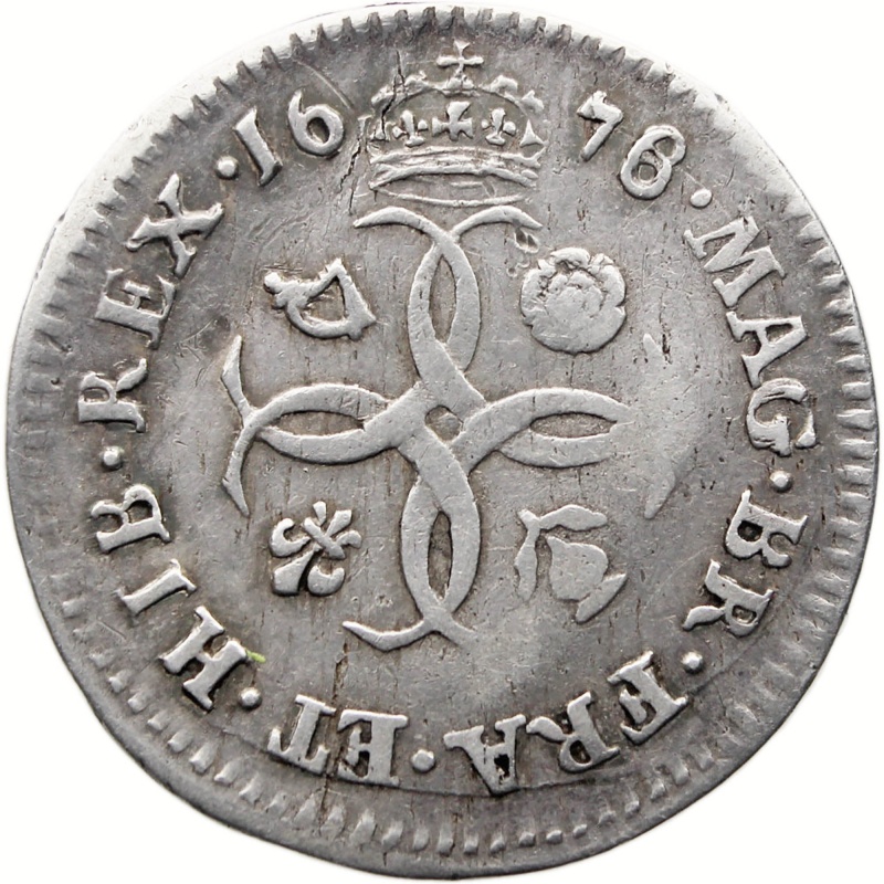 Rare 1676/5 4 Pence Overdate Charles II Maundy Coin England Silver