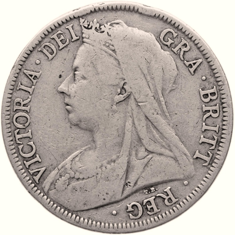 1899 Half Crown Victoria Coin UK Silver
