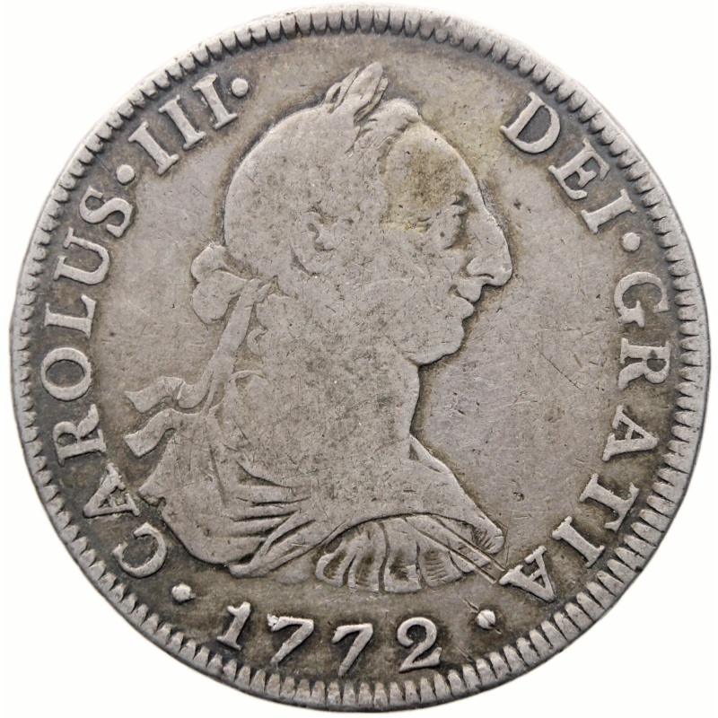 1772 Mo FM 4 Reales Mexico Coin Charles III Silver
