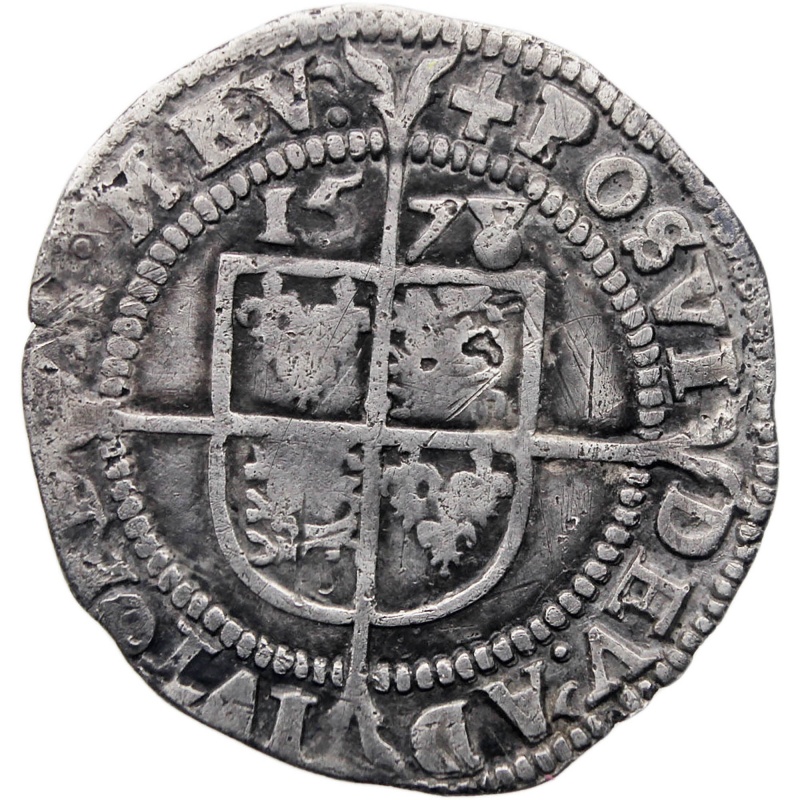 1578 3 Pence Elizabeth I Coin England 5th issue Silver Greek cross