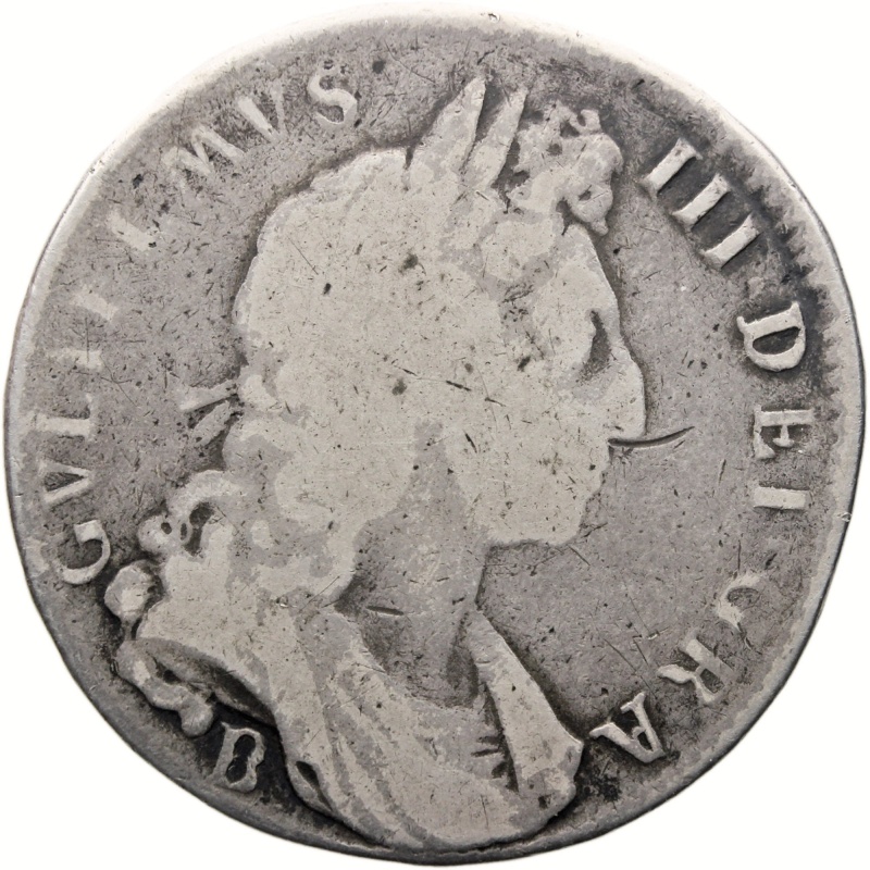 1697 Half Crown William III Coin UK Silver Bristol Mint