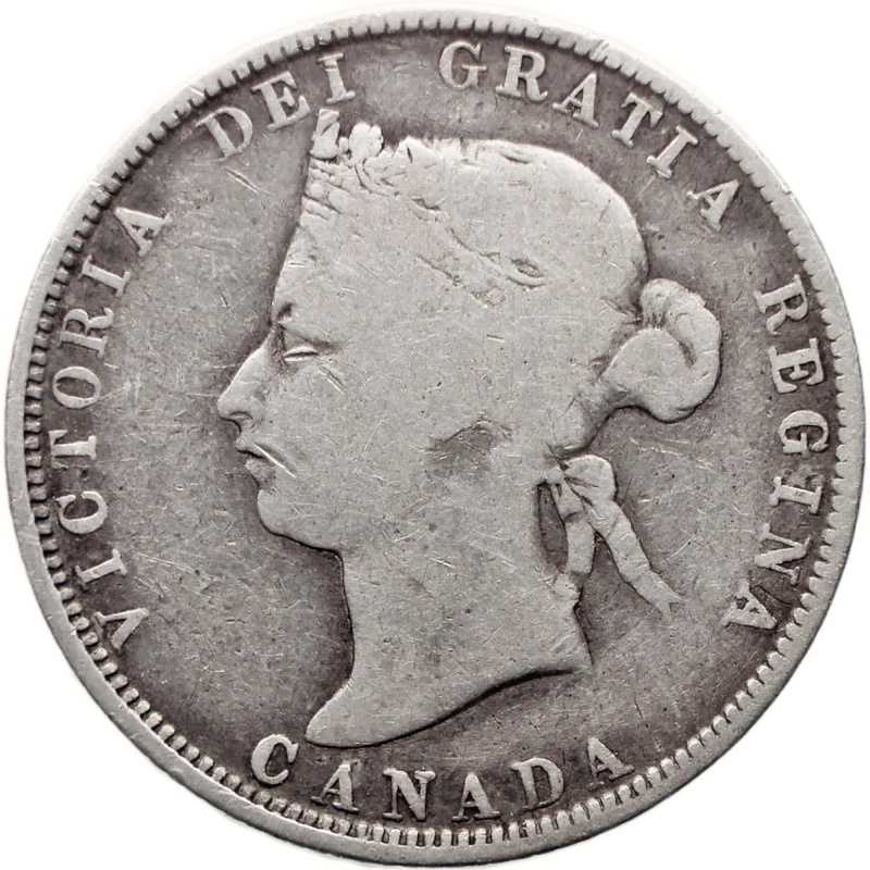 1872 H 25 Cents Canada Victoria Coin Silver