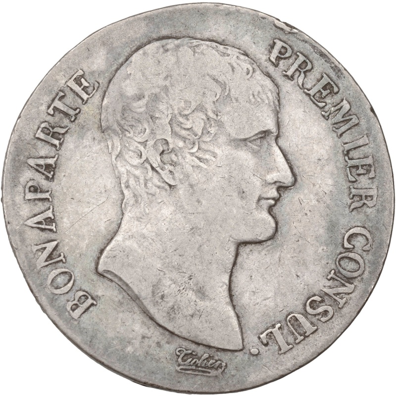 1803 5 Francs AN 12 France Coin Napoleon Bonaparte Toulouse Mint Silver