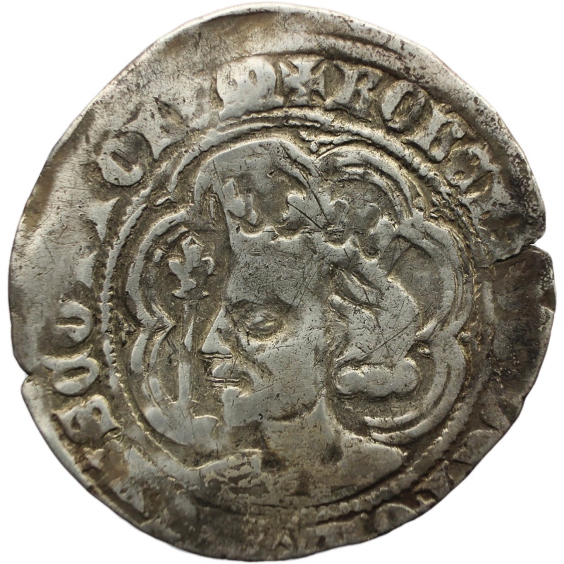 Rare 1371 - 1390 Robert II Groat of Scotland Silver Coin