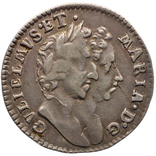 Rare 1690 4 Pence Overdate 6 over 5 UK William and Mary Maundy Coin