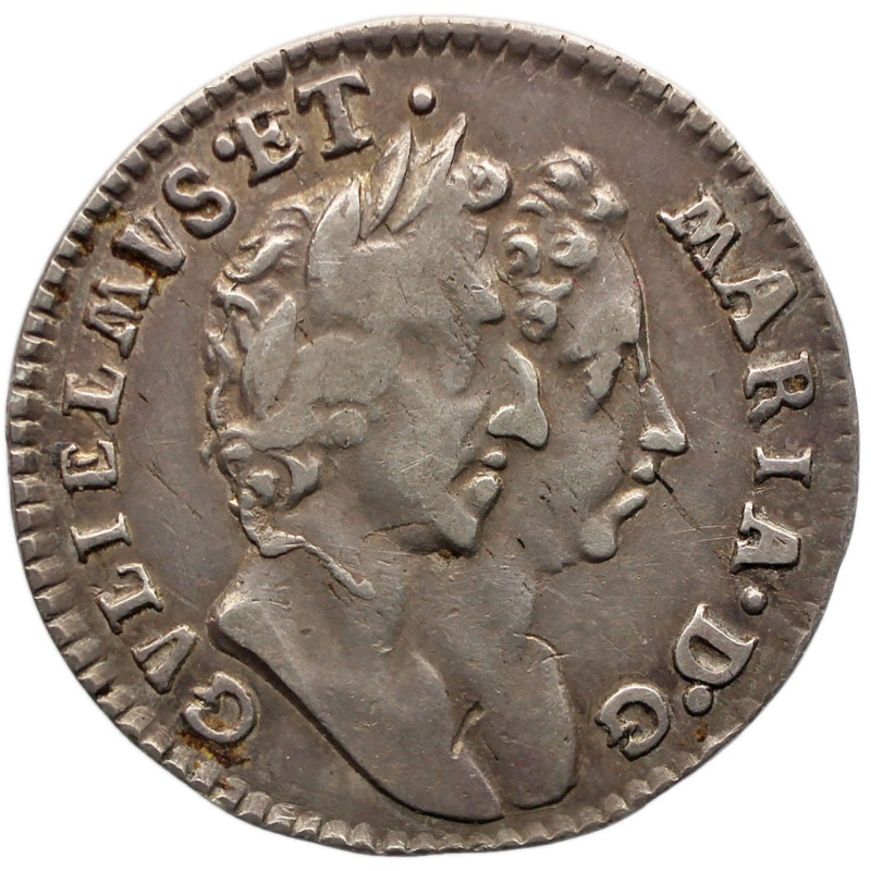 Rare 1690 4 Pence Overdate 6 over 5 UK William and Mary Maundy Coin