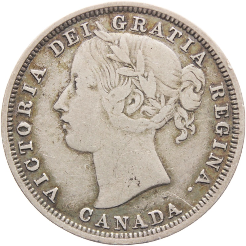 Rare 1858 20 Cents Canada Silver Coin Queen Victoria