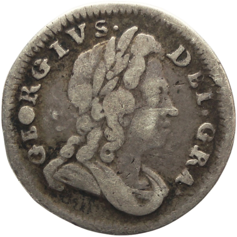 Rare T over T 1727 2 Pence Maundy Coinage George I Great Britain Silver Coin