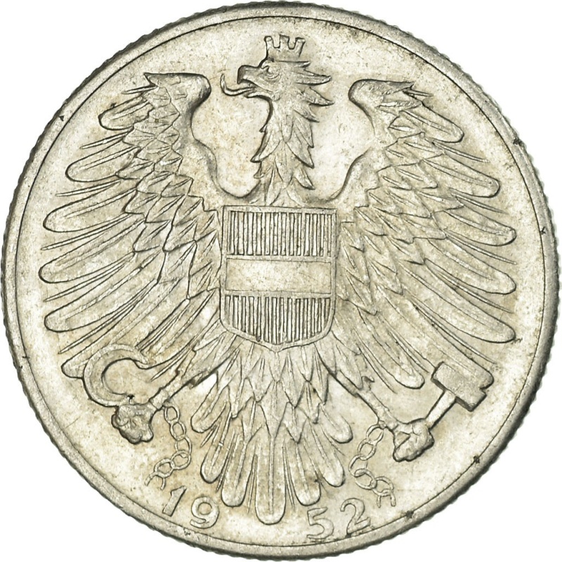 [#736619] Coin, Austria, 5 Schilling, 1952, EF(40-45), Aluminum, KM:2879