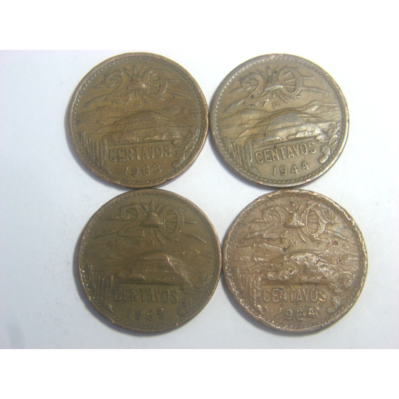 Mexico   20 Centavos   1944 - 1965 / 4 coins /