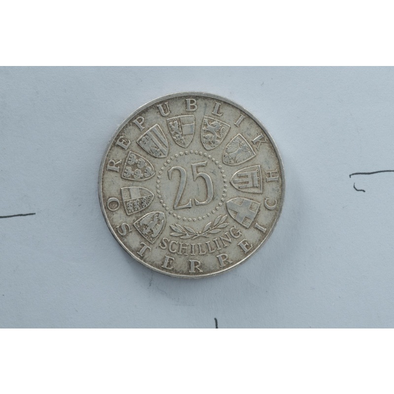 Wolfgang Amadeus Mozart 1956 Austria 25 Schilling 0.800 Silver Coin