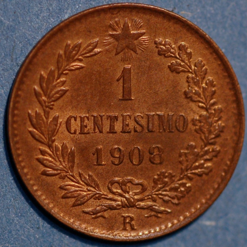Italy Centesimo 1908 Vittorio Emanuele III KM# 35