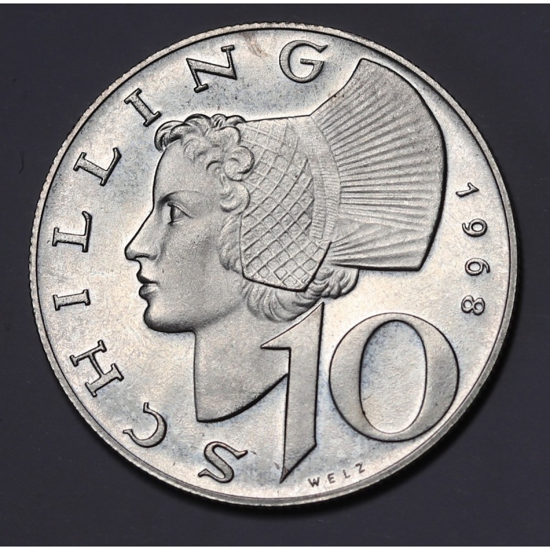 1968 Austria 10 Schilling Silver Coin KM#?2882 Proof