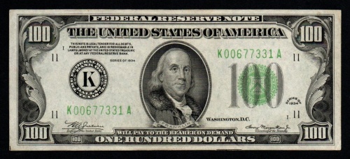 1934 $100 Better DALLAS Beautiful UNC Federal Reserve Note!