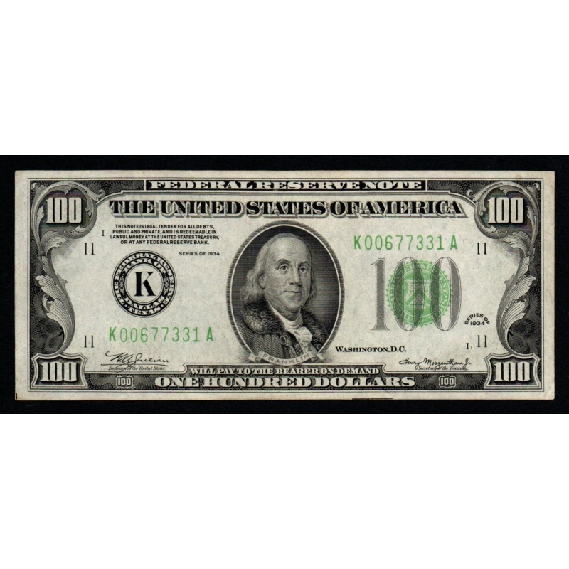 1934 $100 Better DALLAS Beautiful UNC Federal Reserve Note!