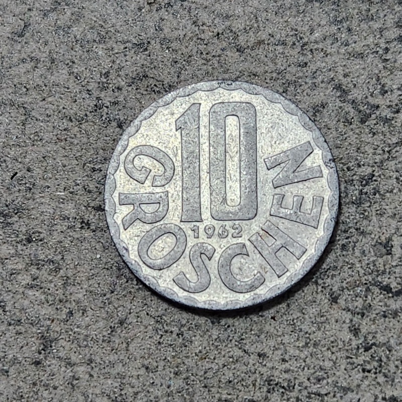 AUSTRIA ???? TEN (10) GROSCHEN COIN 1962