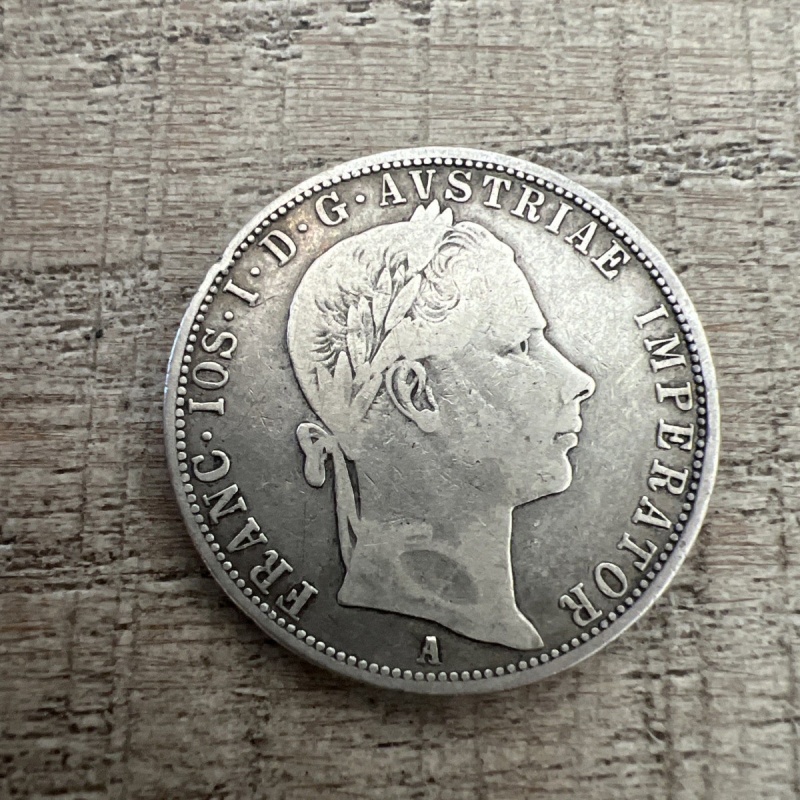 1858 A Silver Austria 1 Florin Franz Joseph Coin