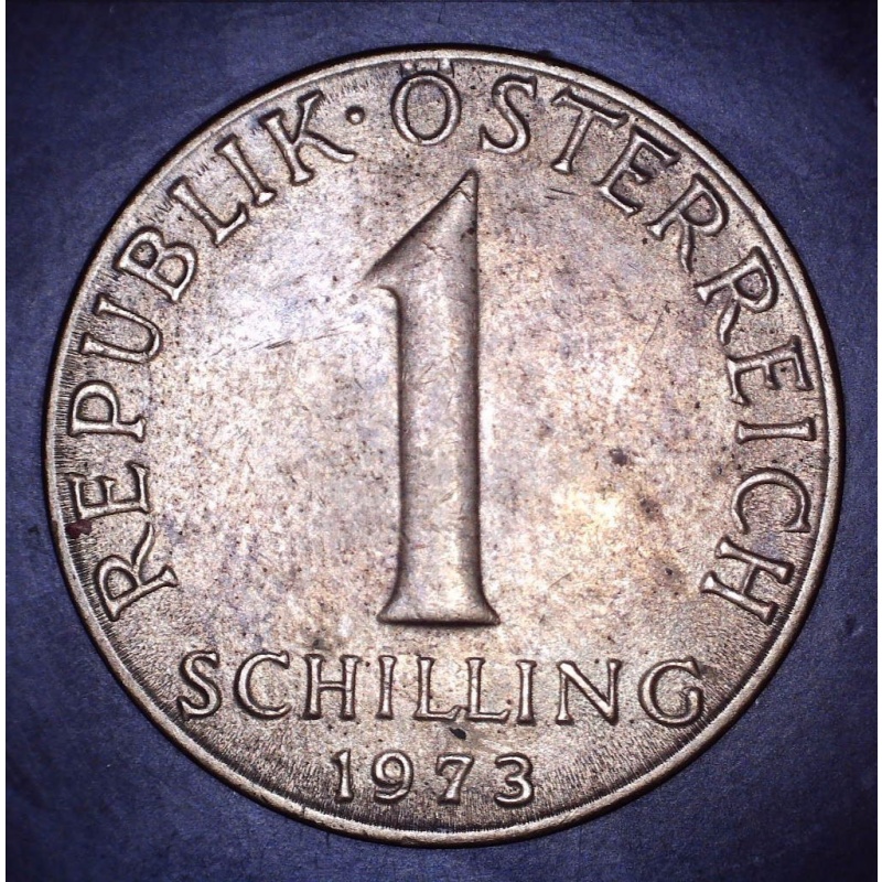 Vintage 1973 Austria 1 Schilling Aluminum-Bronze Pre-Euro Coin Edelweiss Flower