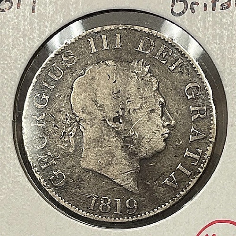 1819 Great Britain Half 1/2 Crown George III 0.42 ASW