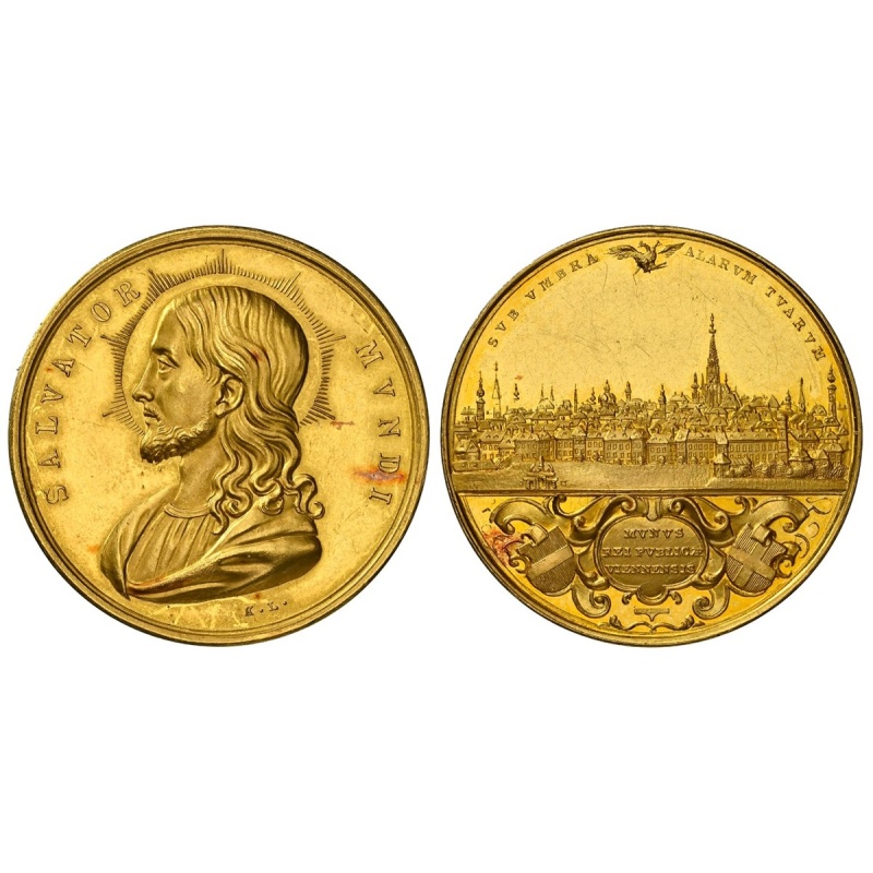 AUSTRIA. Vienna. (1843-56) AV Medallic 6 Ducats. NGC PR62 Cameo. Unger 23.