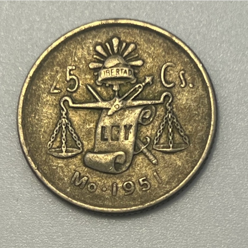 1951 Mexico 25 Centavos Silver .300 World Coin