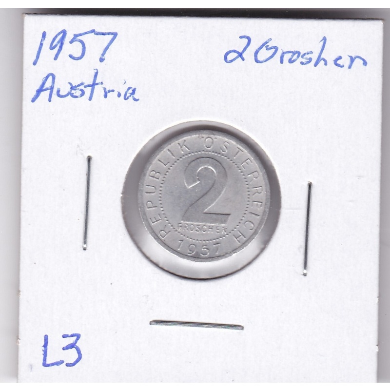 1957 Austria 2 Groshen L3