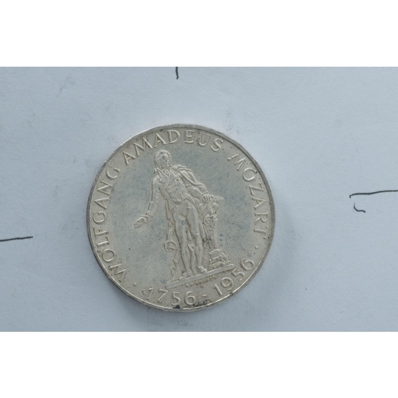 Austria 25 Schilling Silver Coin 1956 Mozart Austrian Mint Commemorative