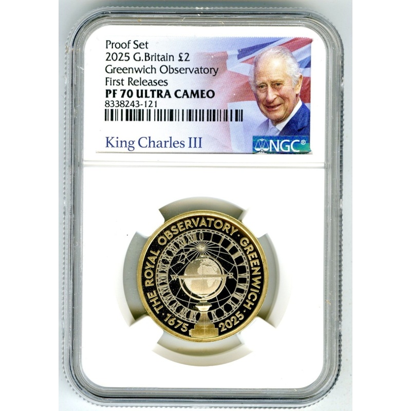 2025 2£ GREAT BRITAIN TWO POUND NGC PF70 GREENWICH OBSERVATORY FIRST RELEASES