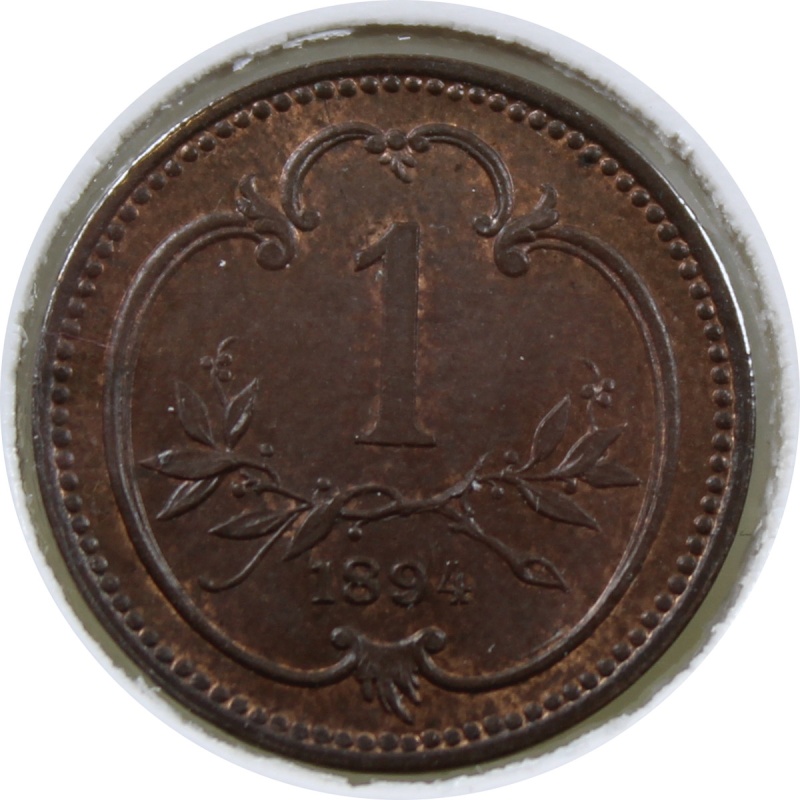 Austria-Hungary 1894  1 Heller   Franz Joseph I (1848-1916) KM#?2800 UNC