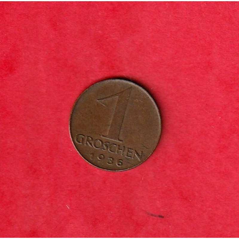 Austria  1 Groschen Coin   1936 VF  (A6-0097)   COMBINE ORDERS