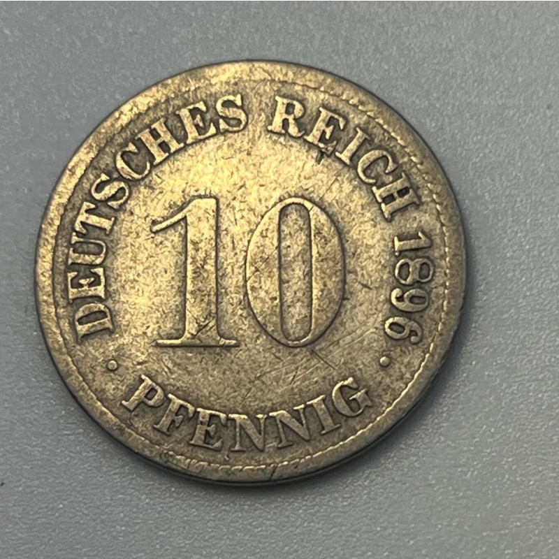 1896-D Germany 10 Pfennig Munich Mint Copper-Nickel World Coin
