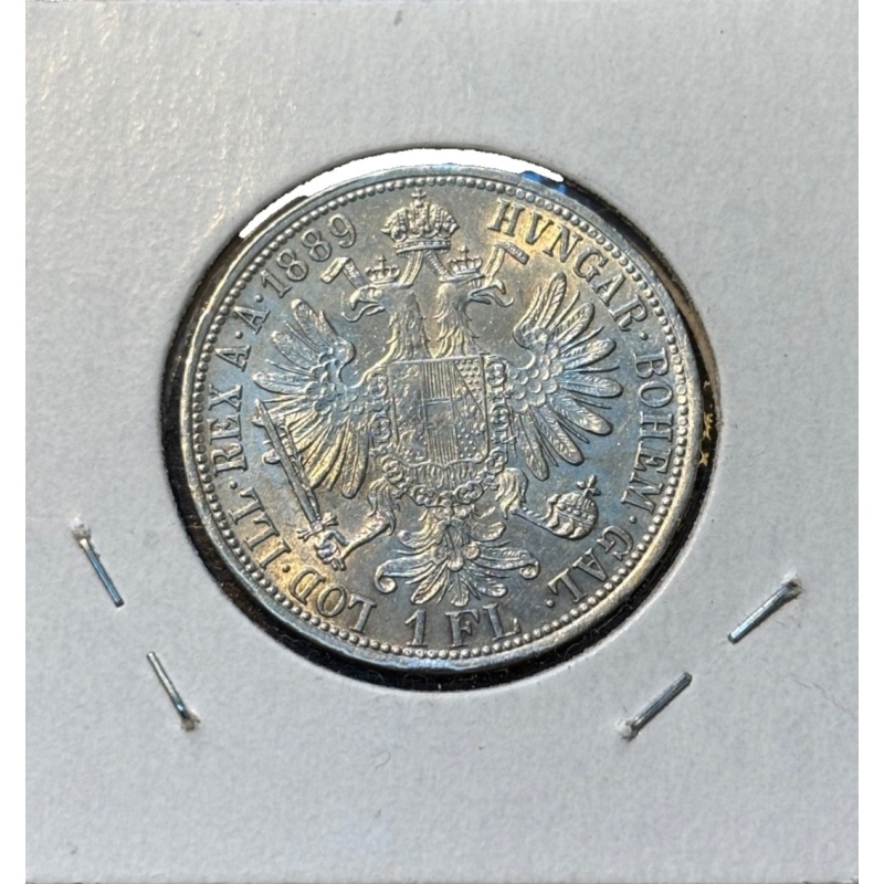 AUSTRIA SILVER FLORIN 1889  - KM# 2222