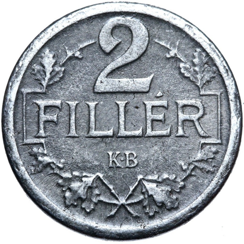 Austria-Hungary-Hungary-Coin-2 Fillers 1917 KB-Iron