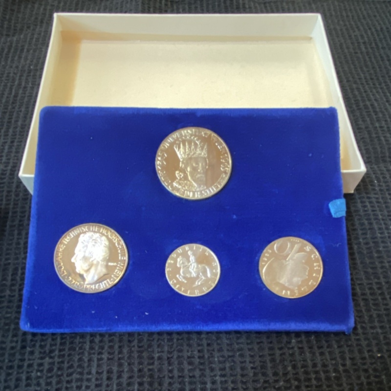Anniversary Proof Set Vienna University 1965 Austria Coins with Display Case