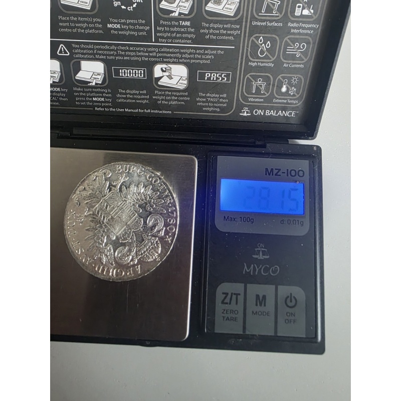 1780 Maria Theresa Thaler Silver Coin – Austrian Trade Dollar – 28g – Restrike