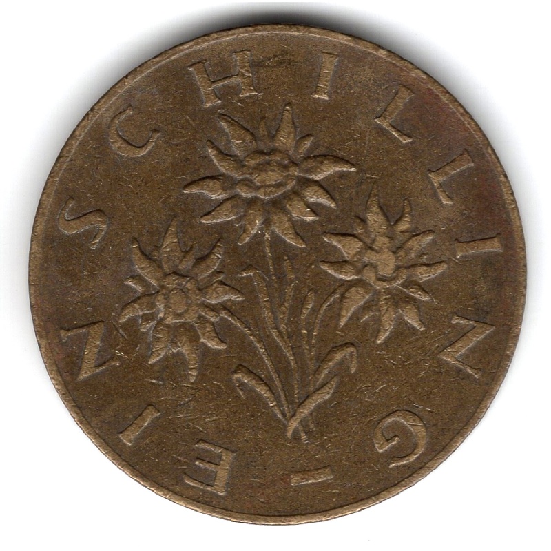 1961 Austria Republik Osterreich 1 Ein Shilling coin