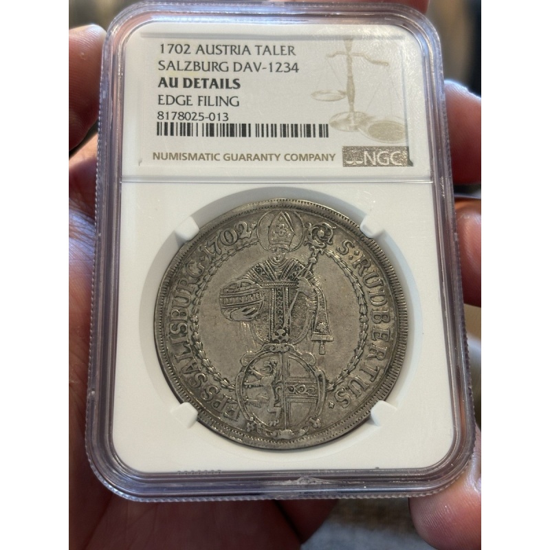 Austria Salzburg 1702 Madonna Thaler NGC AU Details