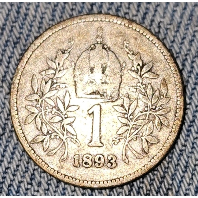 1893 SILVER AUSTRIA w KING FRANZ JOSEPH I Eagle ANTIQUE OLD Corona All Offers