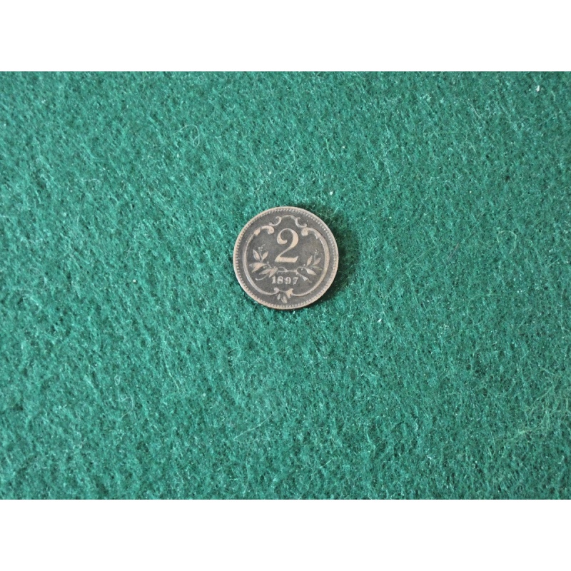 Austria 1897 2 Heller Coin