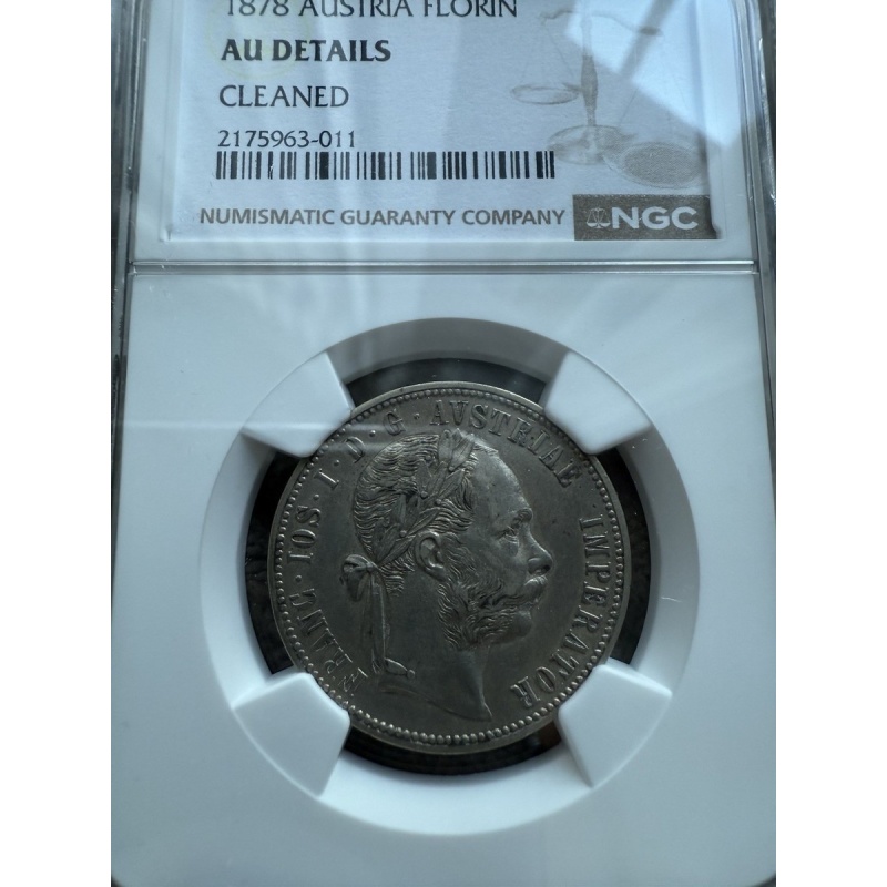 1878 Austria Florin NGC AU Details Silver Coin