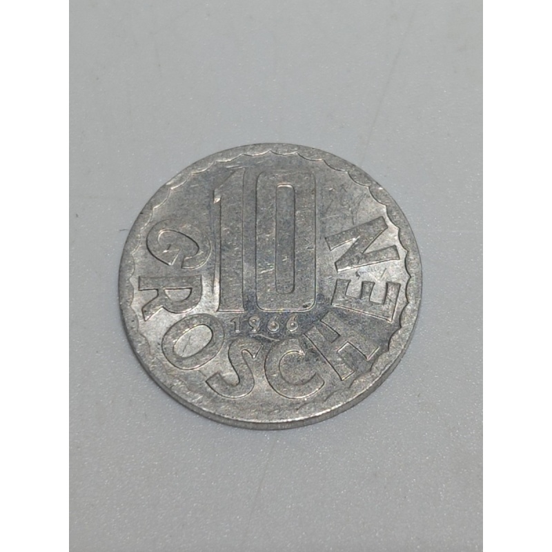 Austria 10 Groschen 1966 Aluminium Coin Excellent Condition Rare Find Nice